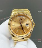 8+ Factory Rolex 36 'Gain Weight' Edition DayDate Gold Persident Baguette markers